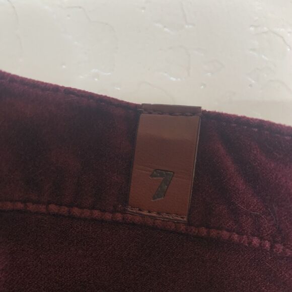 7 For All Mankind MBurgundy Velvet Skinny Pants - Picture 7 of 10
